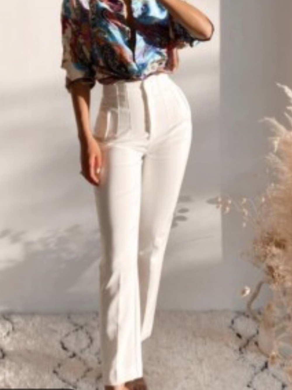 Zara Tailored High-Waist Trousers in Pink